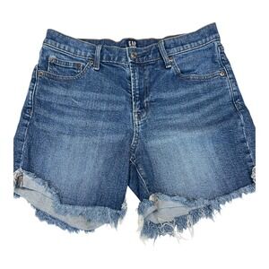 GAP Denim Fray Hem Shorts Womens Size‎ 28 Medium Wash Blue Casual